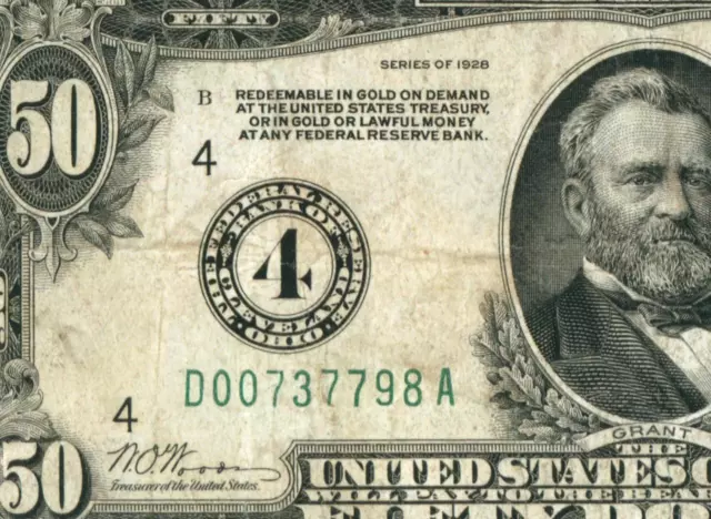 $50 1928 (( CLEVELAND )) Federal Reserve Note ** DAILY CURRENCY AUCTIONS **