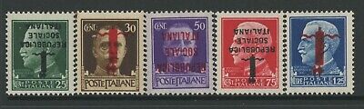 Italy-Socialist Republic, Mint, #1-5 Var, Inverted Overprints, Og Nh, Cs/5