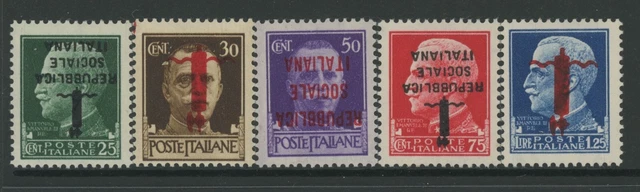 Italy-Socialist Republic, Mint, #1-5 Var, Inverted Overprints, Og Nh, Cs/5