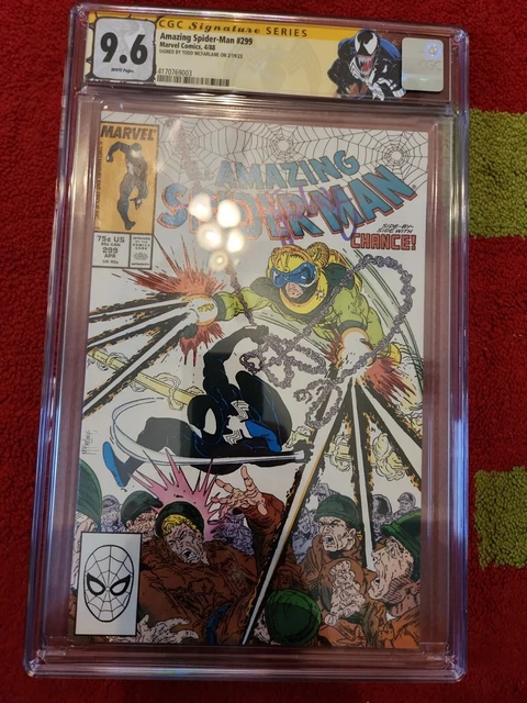 Amazing Spider-Man #299 CGC  9.6 Venom 1st app in Cameo Signed Todd Mcfarlane SS