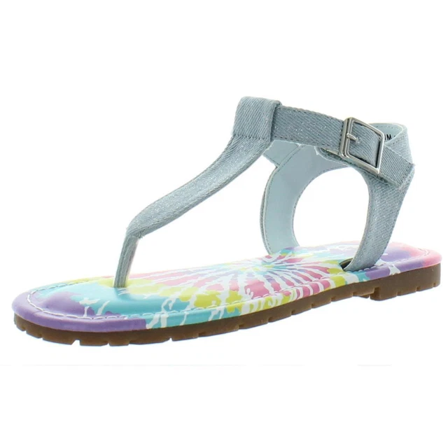 Nina Girls Heddy Blue Flat Thong Sandals Shoes 6 Medium (B,M) Big Kid  3205
