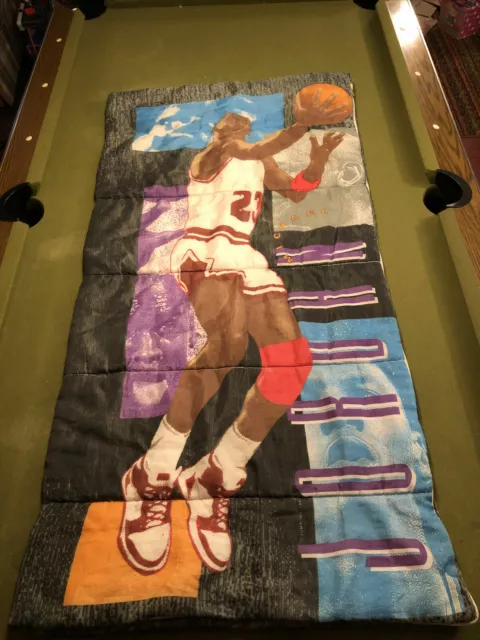 Vintage  1991 Chicago Bulls Michael Jordan Basketball Sleeping Bag Blanket