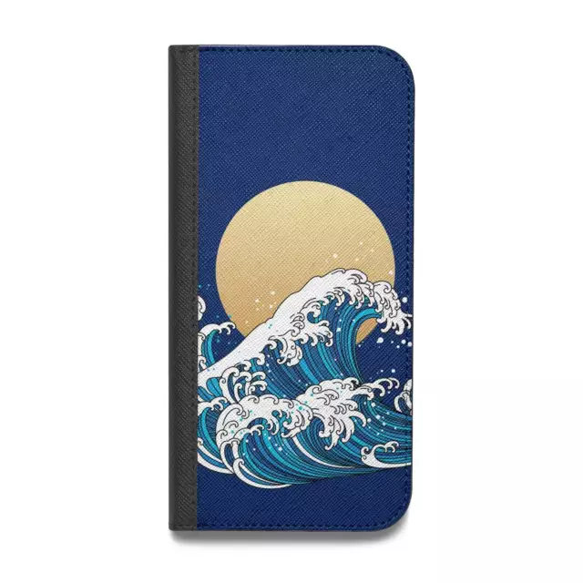 Hokusai Japanese Waves veganes Leder Flip iPhone Hülle für iPhone