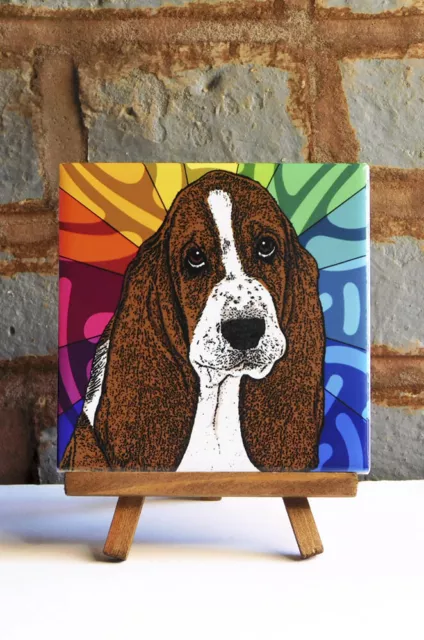 Basset Segugio Ceramica Sottobicchiere Piastrella