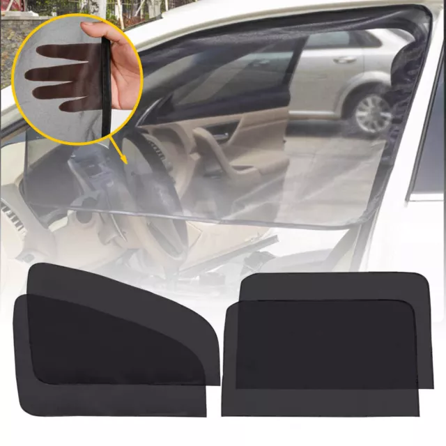 4 Magnetic Car Sunshade UV Protector Front Rear Side Window Curtain Sun shade UK