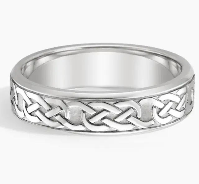 Features Celtic Eternity Knot 6mm Wedding Men's Band Ring In Solid 950 Platinum