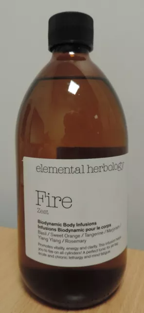 Elemental Herbology Fire Zest Biodynamic Body Infusion Massage Oil 490 ml