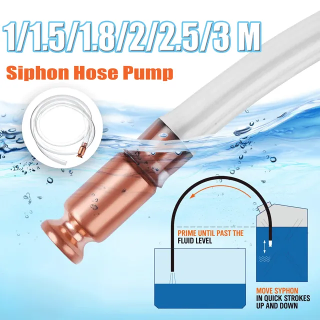 1pcs Siphon Hose Pump Self Priming Jiggler Shaker Transfer Fuel Water Oil Gas US