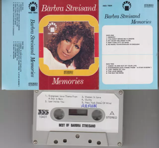 Rare K 7 Audio  Etrangere (Tape)  Barbra Streisand  *Memories*