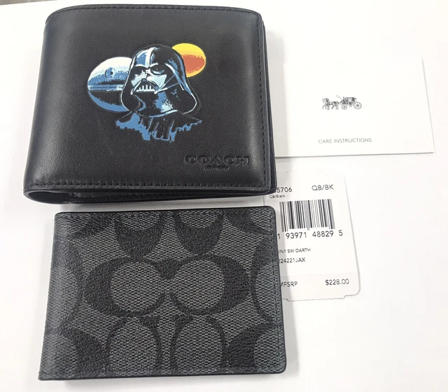 MENS COACH X Star Wars Darth Vader 3 In 1 Leather Wallet F85706 NWT Black Rare 199.99 PicClick
