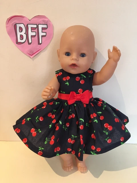 17” Baby Dolls Clothes . PolkaCherry Ade Dress / Outfit Fits   Baby Born  Dolls.