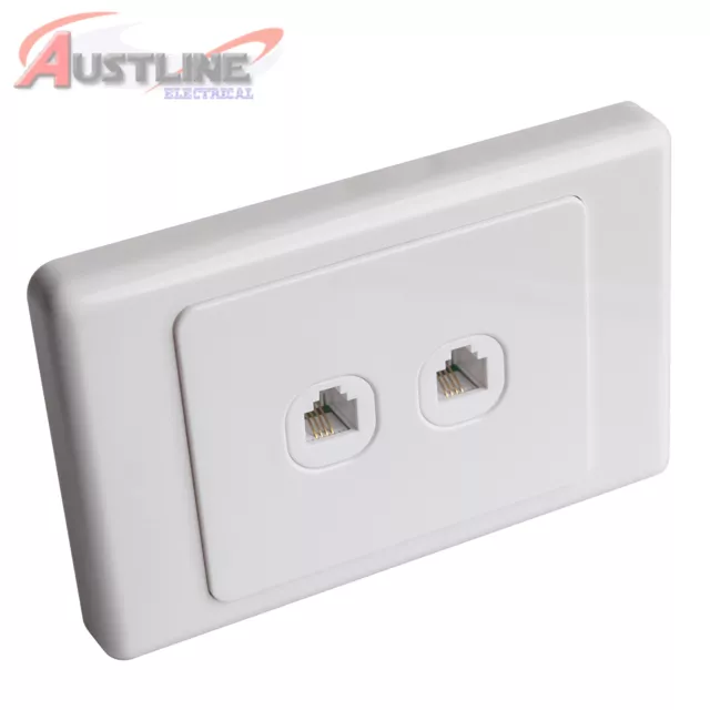 2Port RJ-11 RJ-12 Telephone Socket Cat3 Phone Insert with Wall Plate