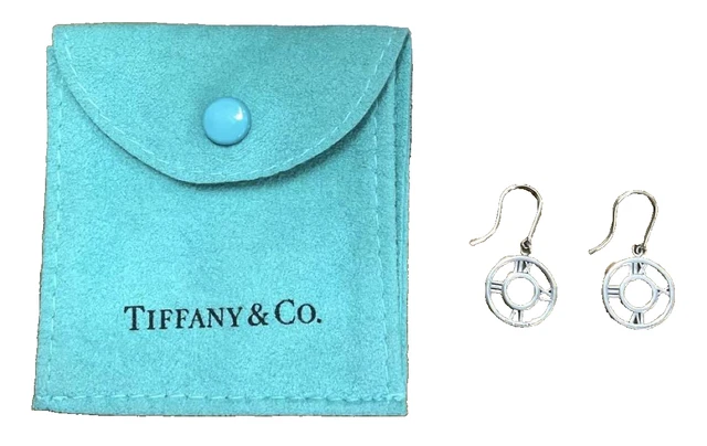Tiffany & Co. Silver 925  Atlas Dangle Stud Earrings Excellent
