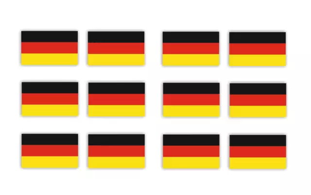 1 Set mit 12 Stück Deutschland Fahne Aufkleber Flagge Abziehbild (Rw61/3/3)