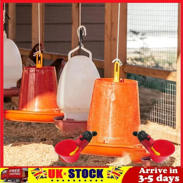 5x Chicken Drinker Drinking Cup Poultry Coop Water Drinking Feeder for Backyard