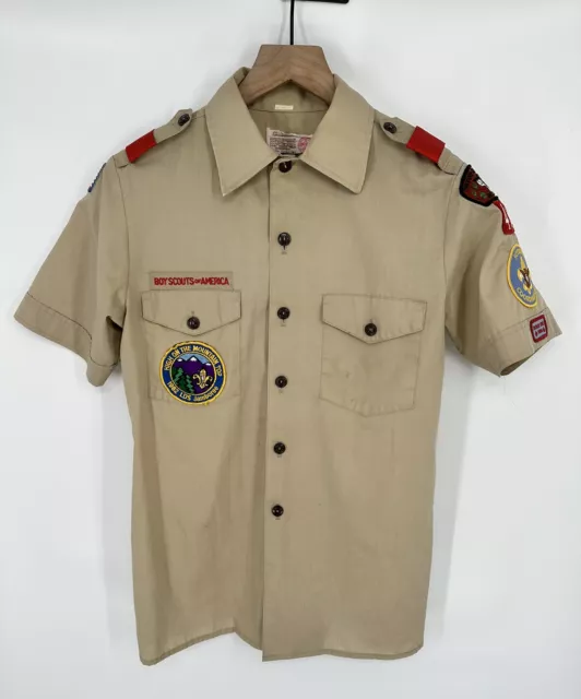 Boy Scouts of America Cub Scout Uniform Youth Shirt Beige Size Large