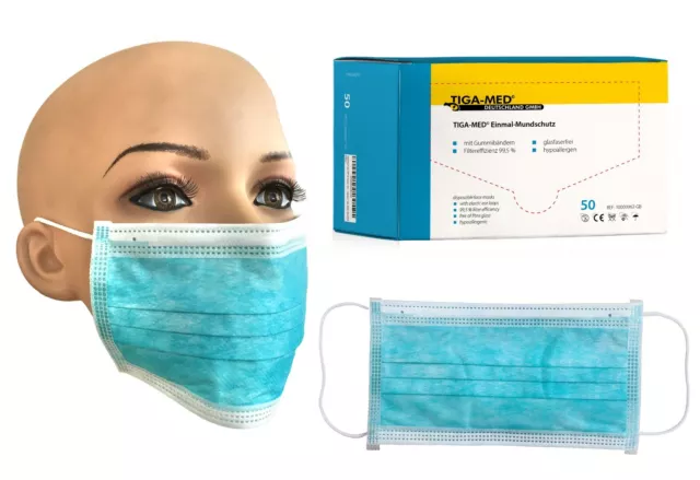 Medizinischer Mundschutz 3-lagig Hygienemaske OP-Maske 14683 IIR CE MNS-Maske