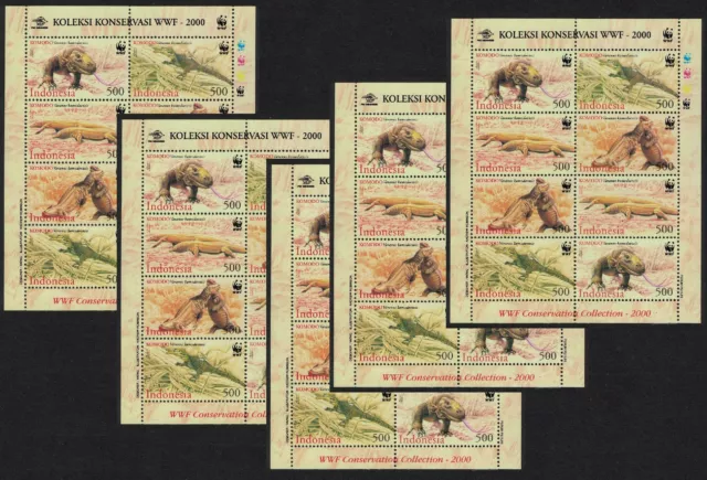 Indonesia WWF Komodo Dragon 5 Sheetlets [A] 2000 MNH SG#2620-2623