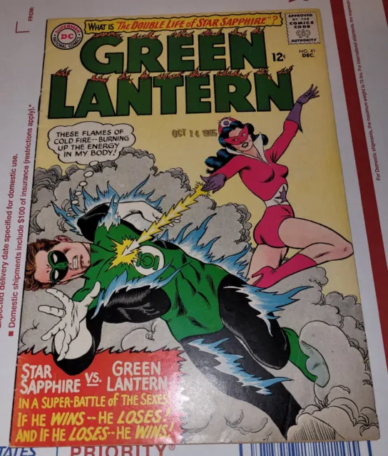 Green Lantern #41! Star Sapphire Vs. Green Lantern! Nice Copy! Silver Age!