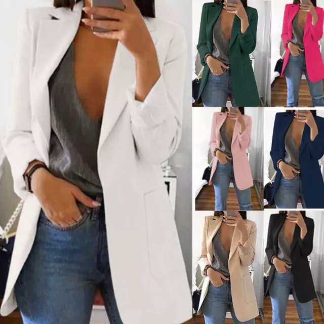 Women's Tops Suit Blazer Suit Jacket Ladies Formal Slim Coat Cardigan Outwear