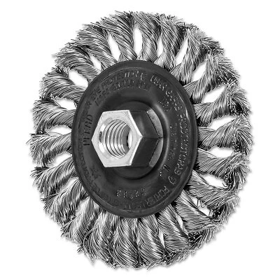 Standard Twist Knot Wheel, 4 in D X 5/8 in W, .014 Stainless Steel, 20,000 Rpm