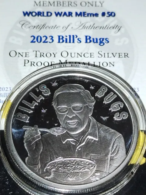 2023 1OZ Bill's Bugs (Gates) Proof - "PRESALE" Silver Shield - SSG Eat Mo Bugs