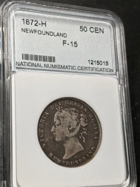 1872-H Canada Newfoundland 50 cent, nice, no taxes