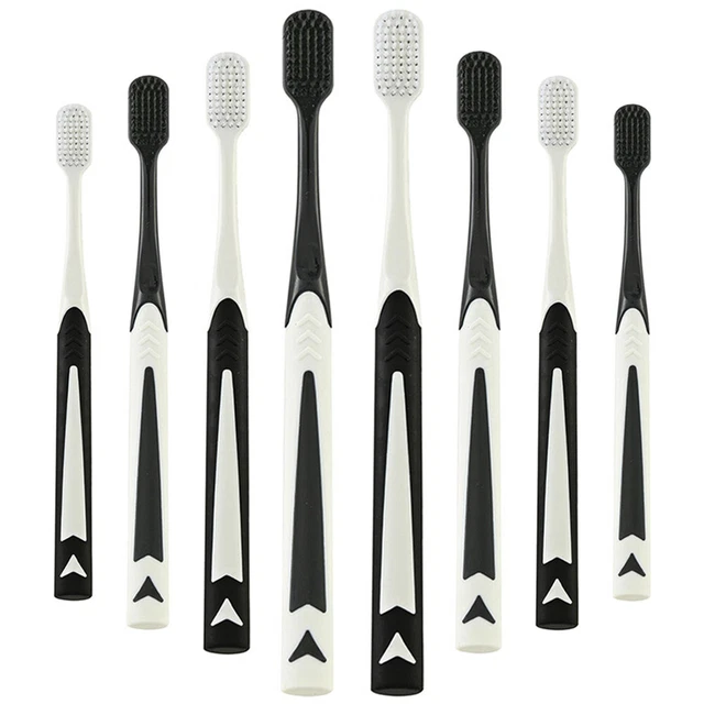 4 pares de cepillos de dientes domésticos manual para adultos cepillos de dientes portátiles