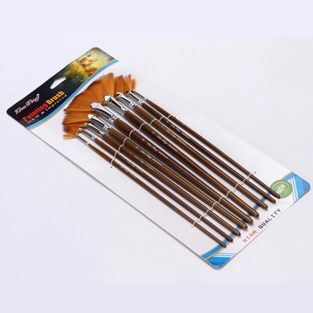 Lot de 24 pinceaux de peinture pour artiste, poils en nylon, manche en bois, aquarelle, acrylique, huile, fournitures d'art pour peinture, artisanat | Leroy Merlin