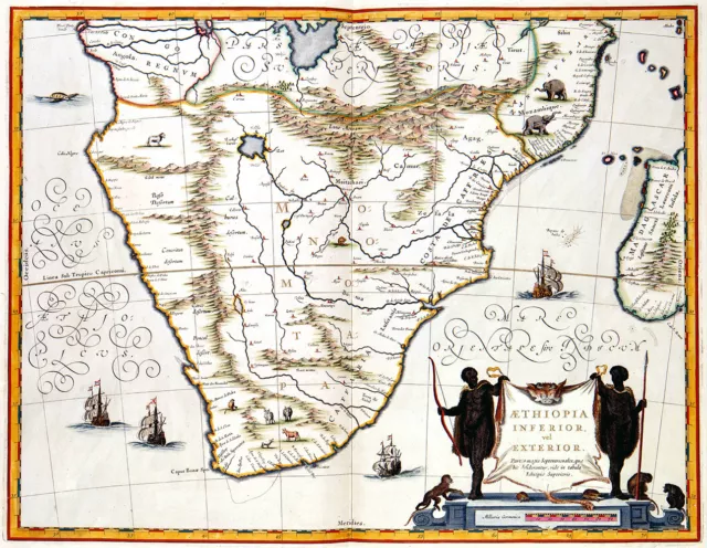 Reproduction carte ancienne - Afrique du Sud en 1635 (South Africa)