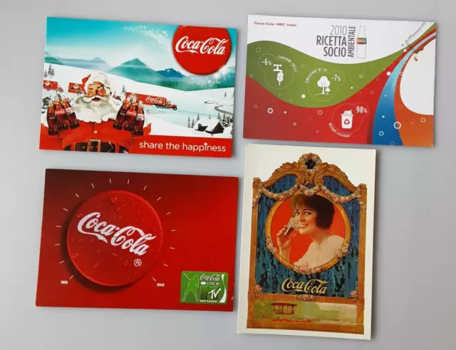 Lotto 4 Cartoline Coca Cola-Ottime Condizioni