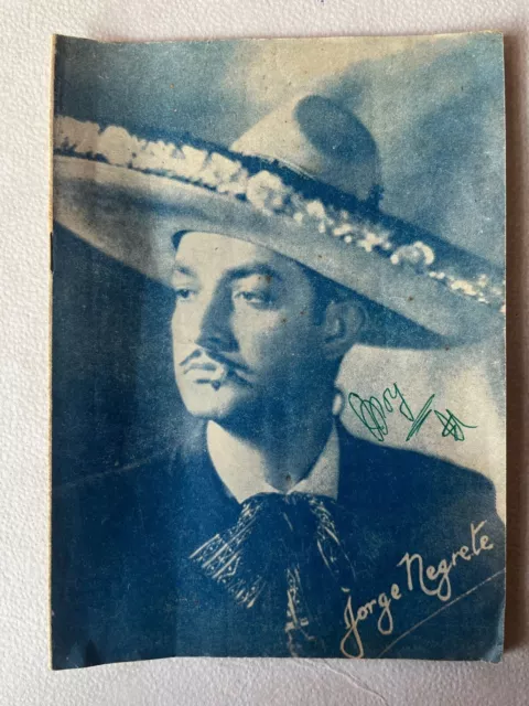 Antique Mexican Cancionero Song Book JORGE NEGRETE in Spanish From 1940's