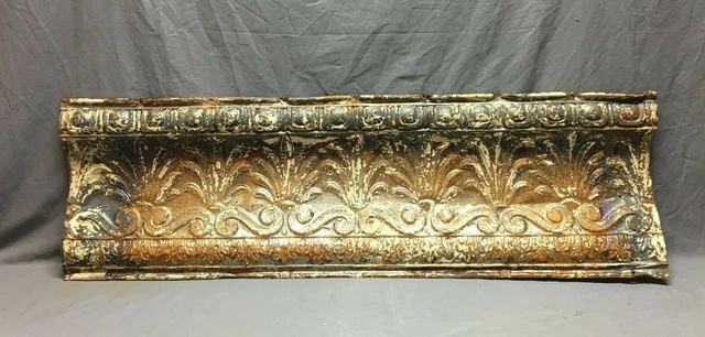 Large 4 Foot Antique Tin Ceiling Cove Trim  Decorative Architectural 445-20B