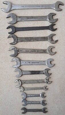 Vintage Lot of 12 Multiple Brands Open End Wrenches ~ Forged/Made in USA