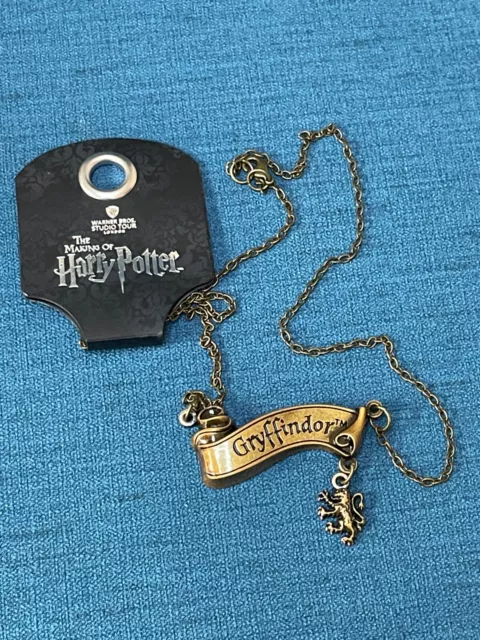 Warner Bros Harry Potter Studio Tour London Gryffindor Scroll & Mascot Necklace