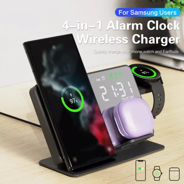 4 in 1 Wireless Charger Dock 15W Fast Charging For iPhone Apple Watch Samsung AU