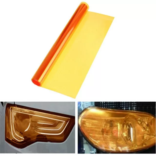 12 x 48 Amber Orange Car Tint Vinyl Film Easy to Install on Car Lights