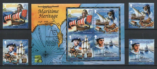 Bl.Nr.35. & Satz Maritime Heritage. Gibraltar 1999. Mi. 871-874.Postfrisch.