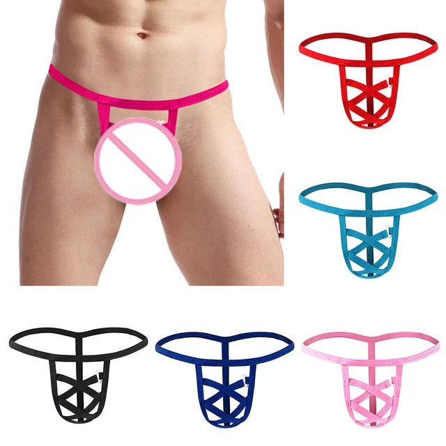 NLAND String V Slip Tanga Homme - Mankini Borat Élastique, Sous-vêtement Thong Sexy Et Confortable