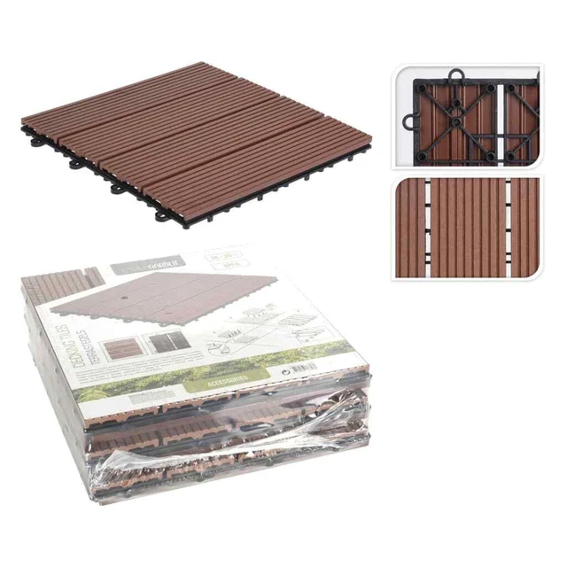 ProGarden Set di Piastrelle per Terrazzi e Pavimentazione 6 pz Marrone