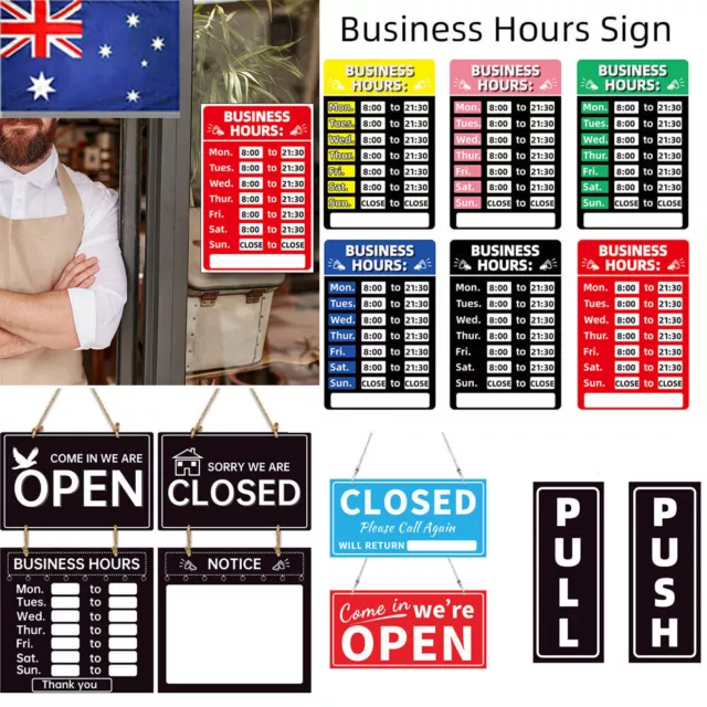 Business Hours Open Close Sign Clock Office Business Shop Door Restaurant Window