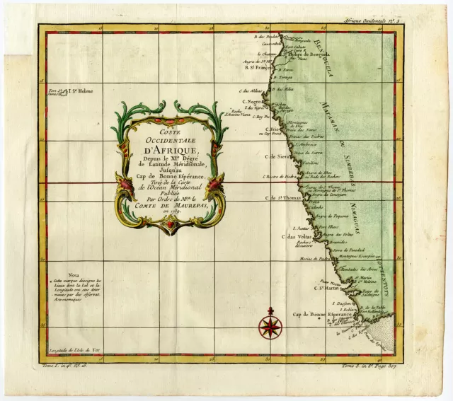 Antique Print-COAST-CAPE OF GOOD HOPE-WEST AFRICA-Schley-Bellin -1758