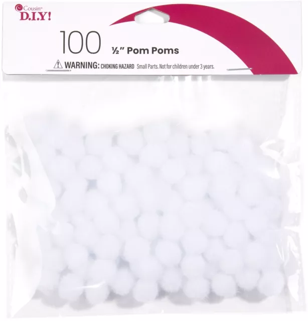 Pom-Poms .5" 100/Pkg White