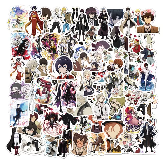 100pcs Bungo Stray Dogs Stickers Anime Sticker PVC Graffiti Decals Suitca-EL