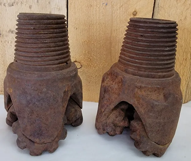 Vintage Tri-Cone Water Well Oil Field Oil And Gas Drill Bit ~ Set of 2