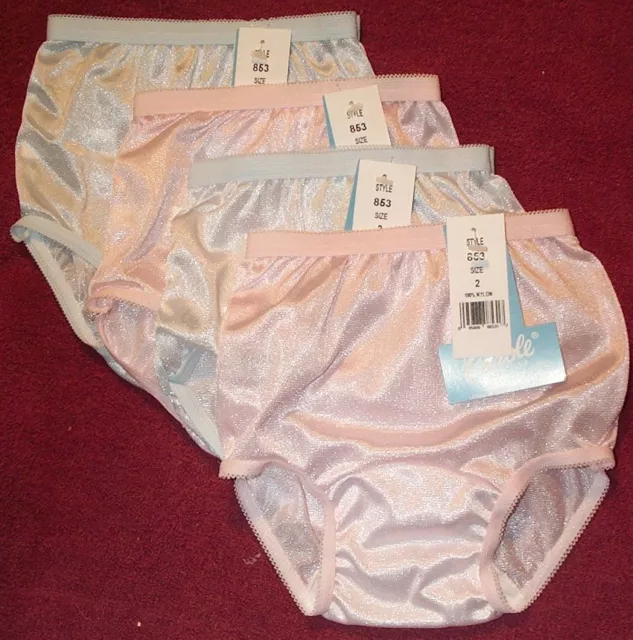 4 Pair Kids Hip Hugger Size 10 NYLON Assorted Panties with Lace