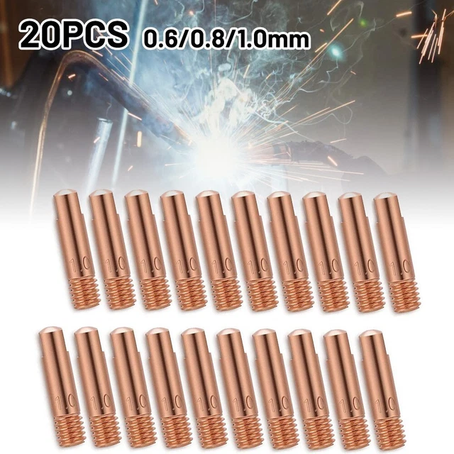 Weld Like a Pro with 20pcs MB15AK Welding Contact Tips Sizes 0 6mm 0 8mm 1 0mm