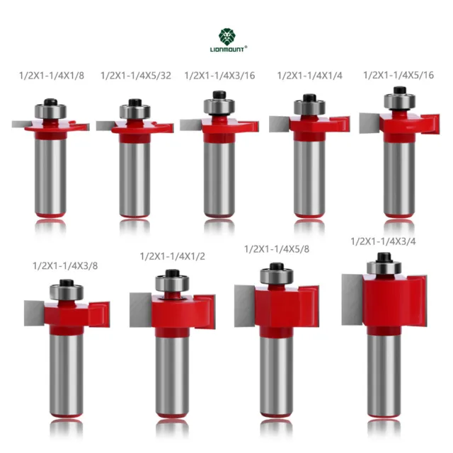 1/2 Shank Slot Cutter T-Slot Rabbet Box Slotting Biscuit Router Bit Set Jointing