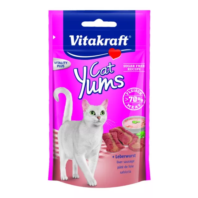 VITAKRAFT Snacks para Gatos Cat Yums Plus Salchicha de Hígado - 9 X 40g - 2