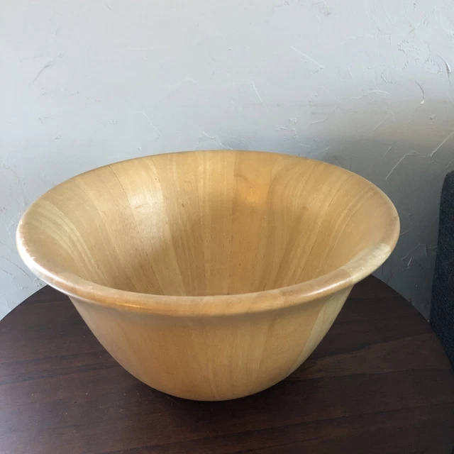 Extra Large Decorative Wooden Bowl Light Wood 13 1/2” Diameter 6 3/4” Height